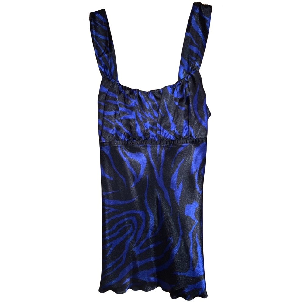 Black & Blue Zebra Pattern Tank